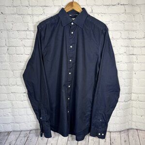 Suitsupply Shirt Mens 41-7 16L Navy Traveller Slim Fit  Dress Business Workwear‎